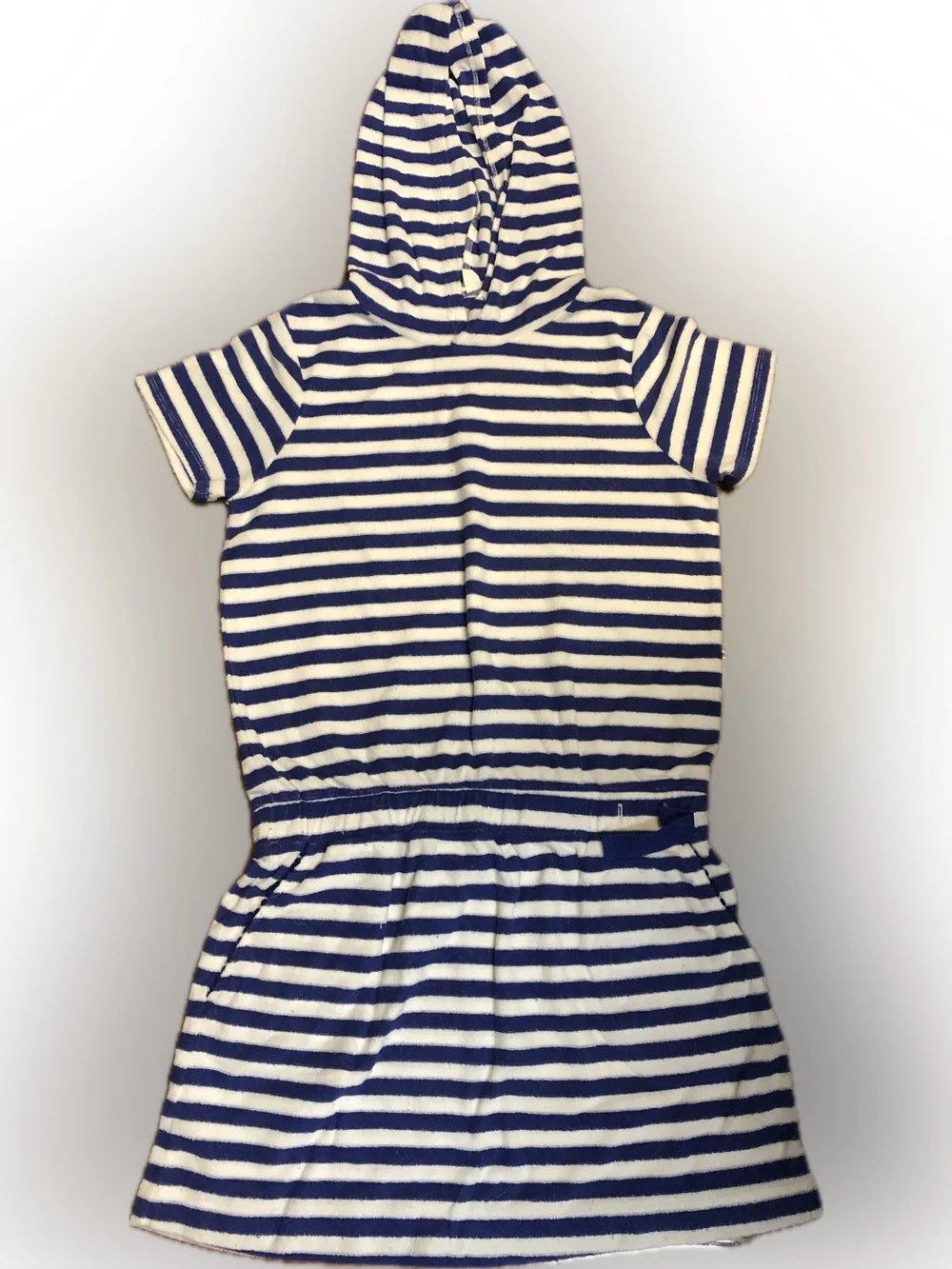 Crewcuts Navy and White Striped Hooded Coverup Dress